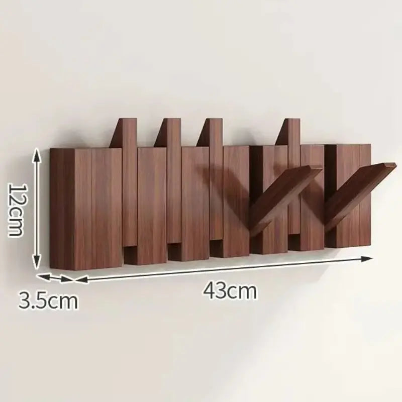 Porte-manteau mural design "Clavier de Piano" en bois de noyer Home and Kitchen