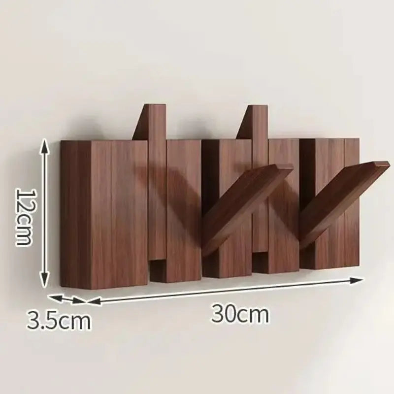 Porte-manteau mural design "Clavier de Piano" en bois de noyer Home and Kitchen