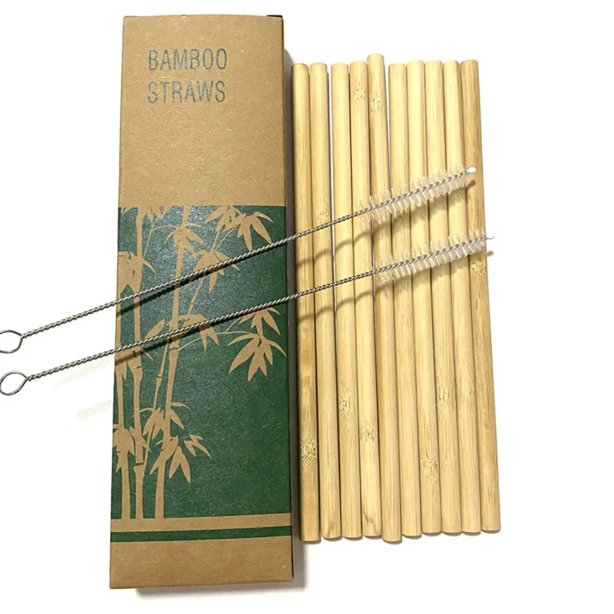 Pailles à boire en bambou naturel réutilisables avec étui, bionickel ables, écologiques, pour cocktail, bar, boissons, 10 pièces Home and Kitchen