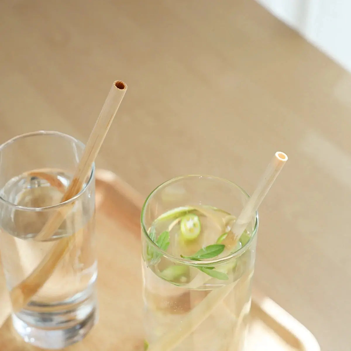 Pailles à boire en bambou naturel réutilisables avec étui, bionickel ables, écologiques, pour cocktail, bar, boissons, 10 pièces Home and Kitchen