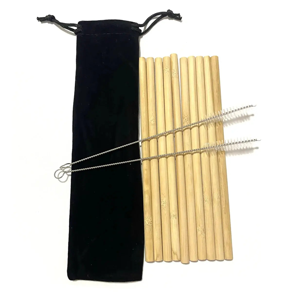 Pailles à boire en bambou naturel réutilisables avec étui, bionickel ables, écologiques, pour cocktail, bar, boissons, 10 pièces Home and Kitchen