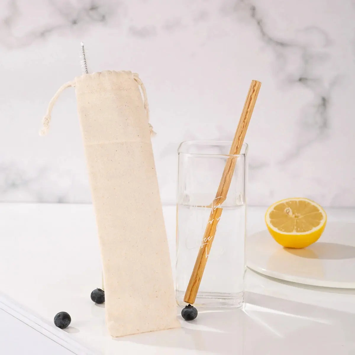 Pailles à boire en bambou naturel réutilisables avec étui, bionickel ables, écologiques, pour cocktail, bar, boissons, 10 pièces Home and Kitchen