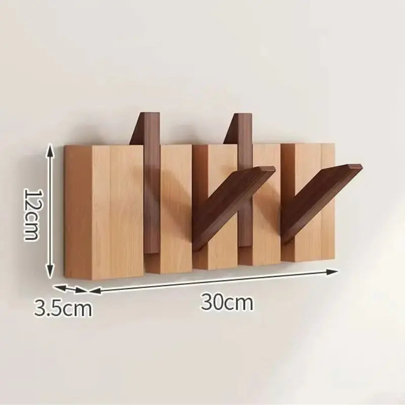 Porte-manteau mural design "Clavier de Piano" en bois de noyer Home and Kitchen