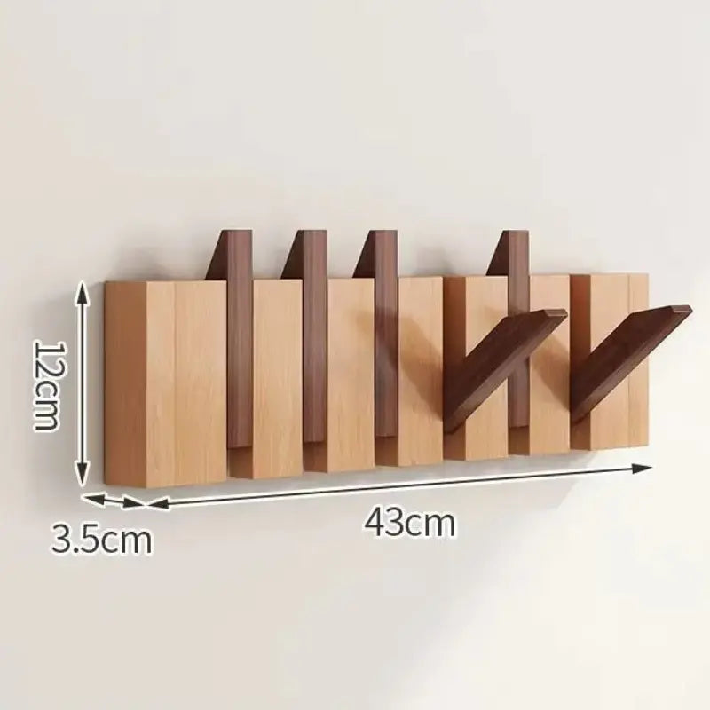 Porte-manteau mural design "Clavier de Piano" en bois de noyer Home and Kitchen