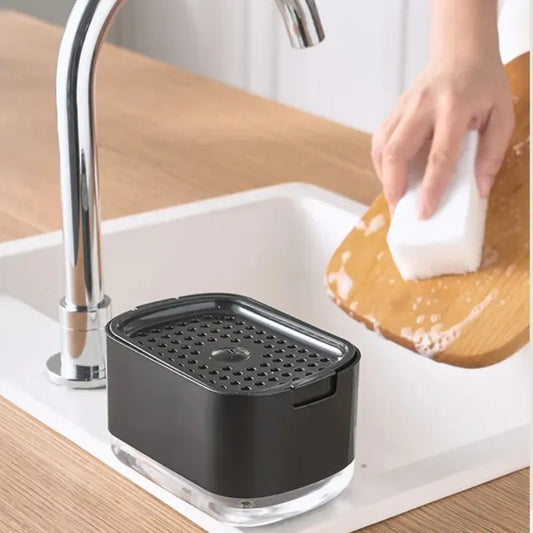 Distributeur de Savon Liquide avec Porte-Éponge Home and Kitchen