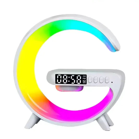 Lampe LED - 4 en 1 (Haut-parleur Bluetooth, Chargeur Sans Fil 15W, Veilleuse LED Colorée, Support Téléphone) Home and Kitchen