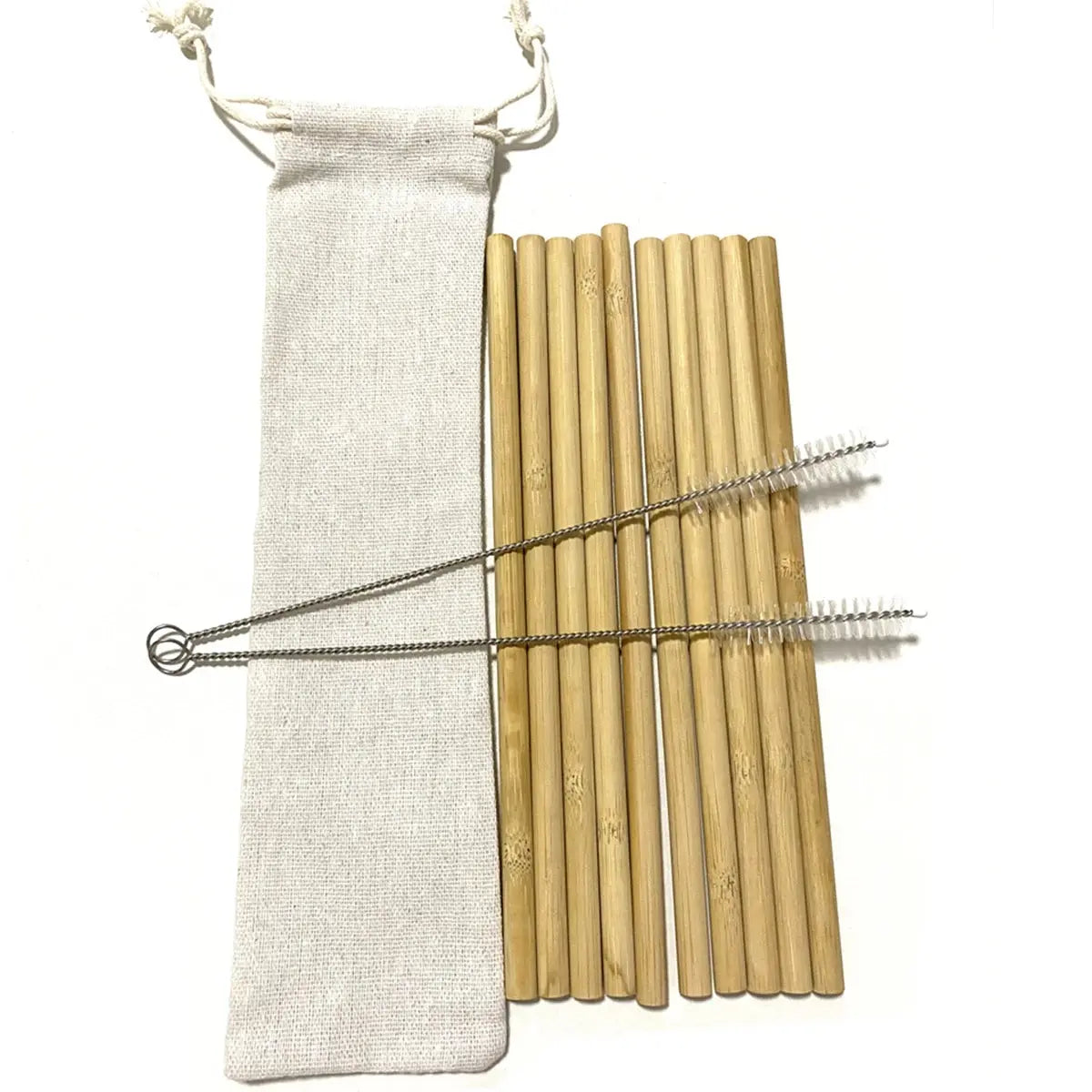 Pailles à boire en bambou naturel réutilisables avec étui, bionickel ables, écologiques, pour cocktail, bar, boissons, 10 pièces Home and Kitchen