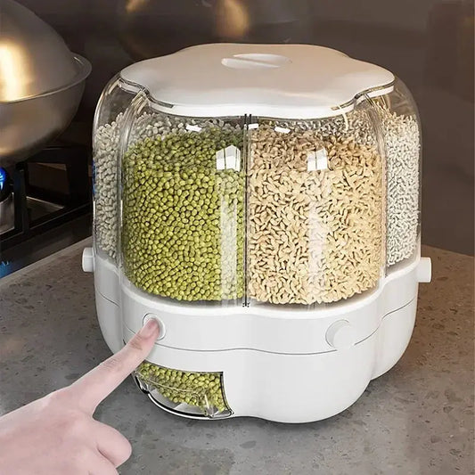 Distributeur Alimentaire Rotatif 360° - pour Riz, Céréales et Grains Home and Kitchen